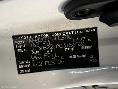2006 TOYOTA PRIUS Bootlid/Tailgate