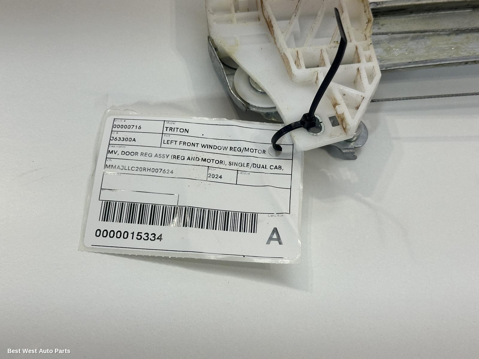 2024 MITSUBISHI TRITON Left Front Window Reg/Motor