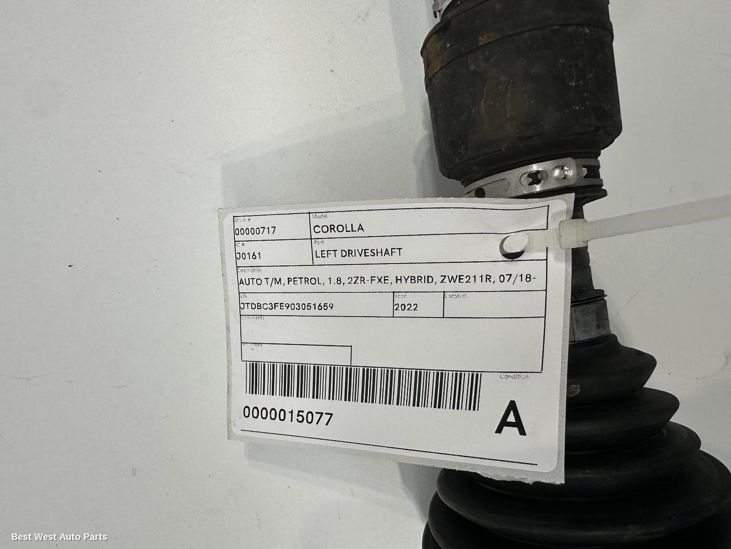 2022 TOYOTA COROLLA Left Driveshaft