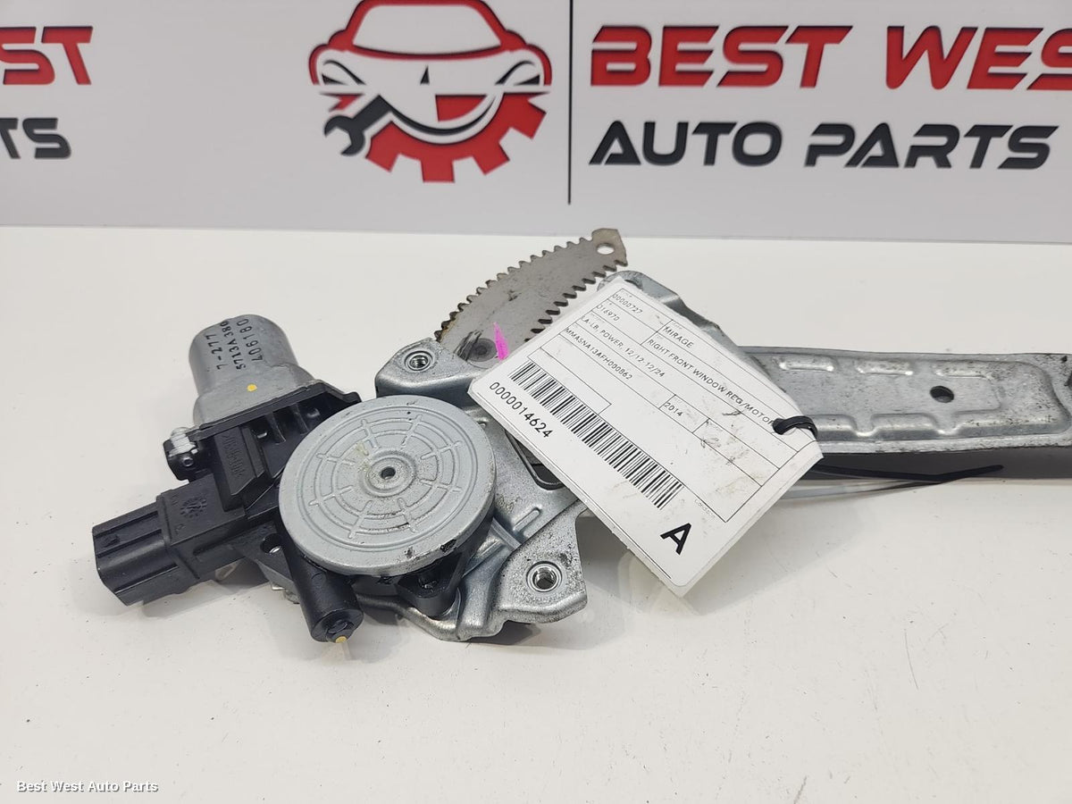 2014 MITSUBISHI MIRAGE Right Front Window Reg/Motor