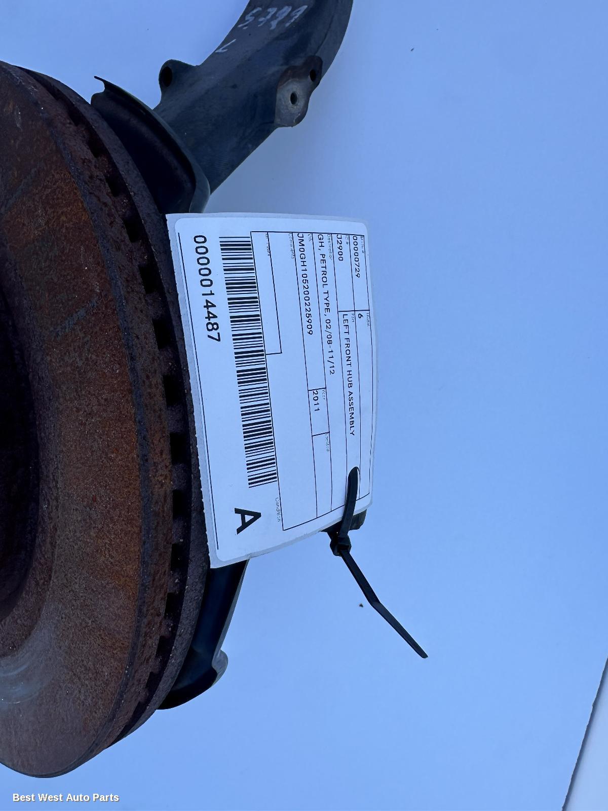 2011 MAZDA 6 Left Front Hub Assembly