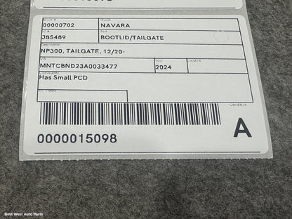 2024 NISSAN NAVARA Bootlid/Tailgate