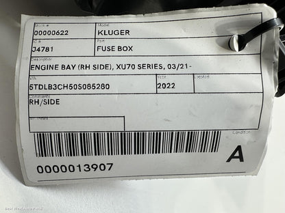 2022 TOYOTA KLUGER Fuse Box