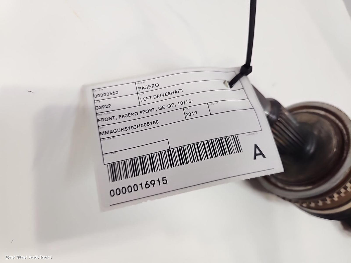 2019 MITSUBISHI PAJERO Left Driveshaft