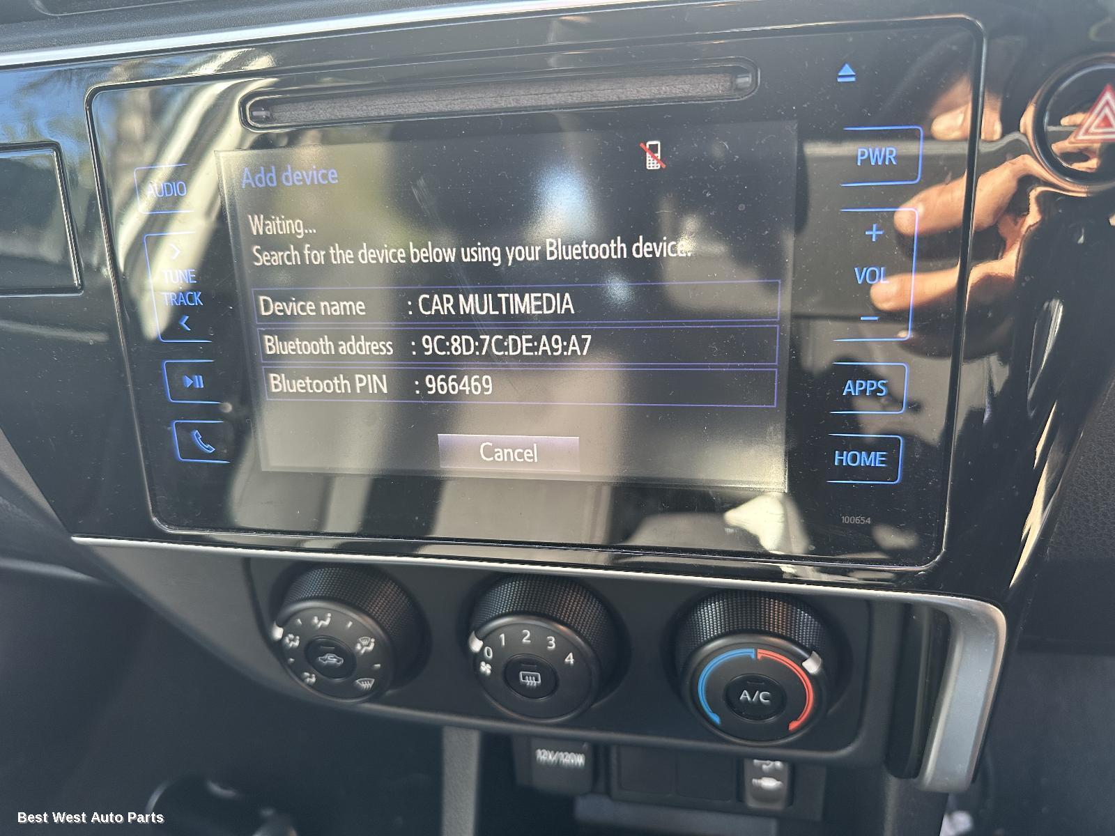 2017 TOYOTA COROLLA Radio/Cd/Dvd/Sat/Tv