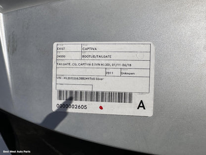 2011 HOLDEN CAPTIVA Bootlid/Tailgate